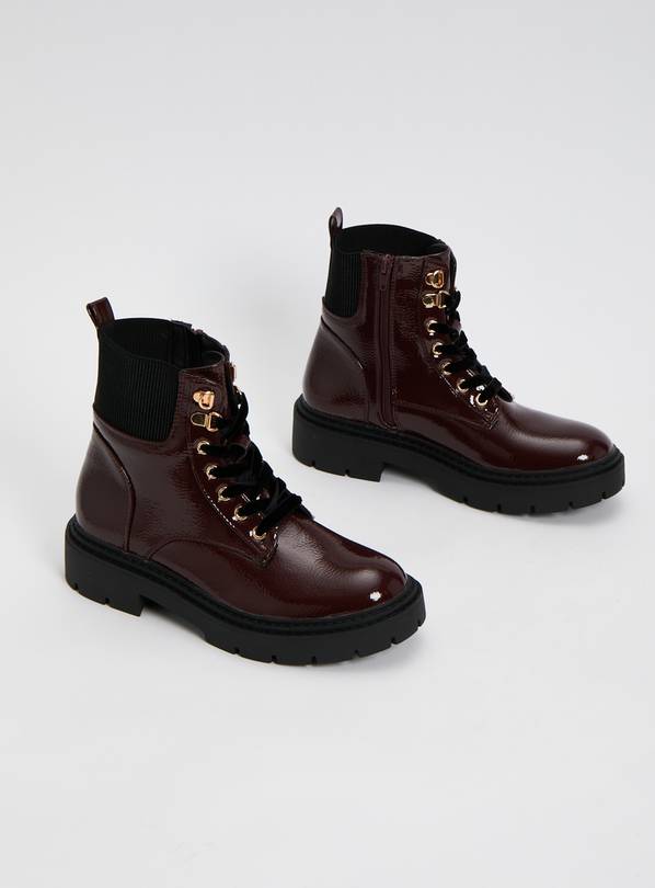 Buy Oxblood Patent Lace Up Boots 7 Boots Argos